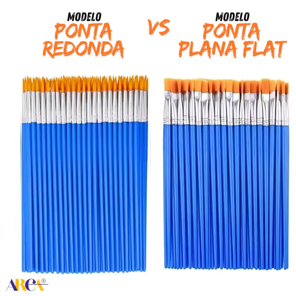 10 Pincel Escola Artístico Pintura Guache Artesanato Atacado