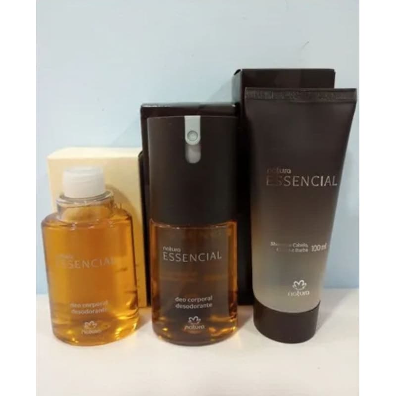 Kit Essencial Masculino Desodorante Corporal Refil e Shampoo