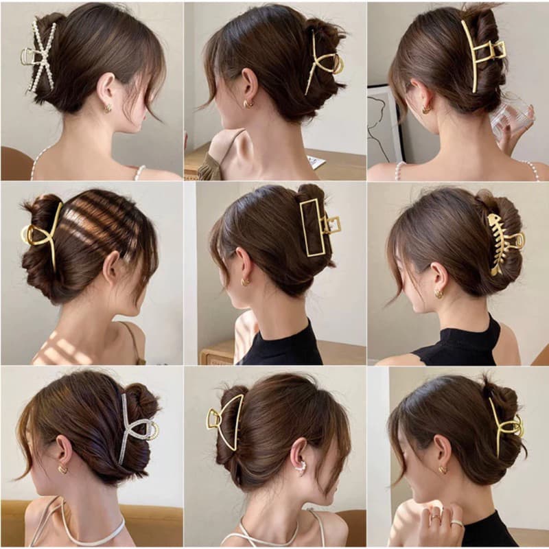 Pacote Com 3-6-12 Piranhas de Metal De Cabelo Dourada Atacado.