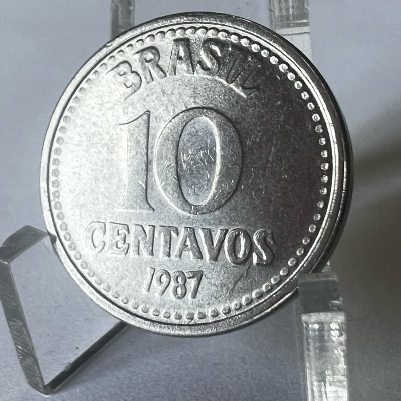 10 Centavos 1987 Moeda Brasão da República Aço