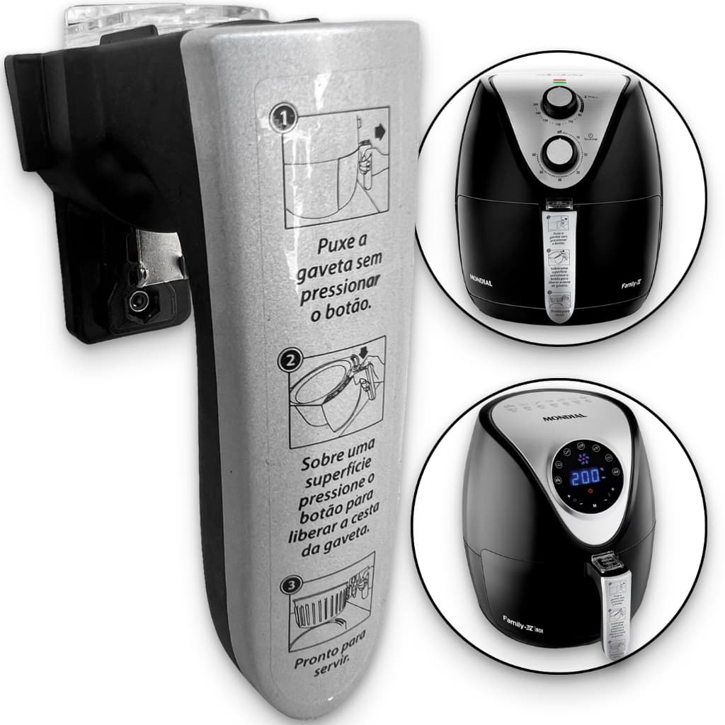 Puxador Cabo Air Fryer Af-29 Af-30/31 Preto Mondial Original