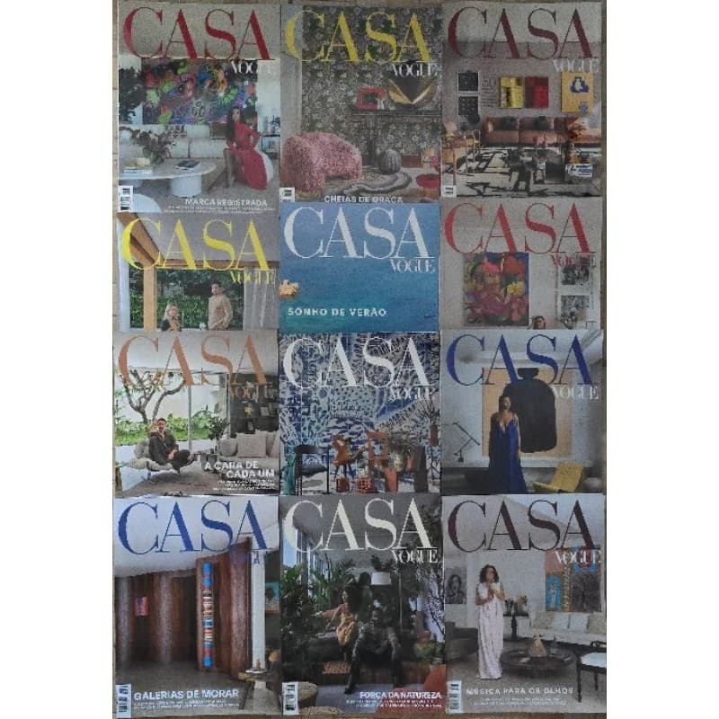 Lote Kit com 05 revistas Casa Vogue Brasil 2022/ 2023/ 2024/ 2025