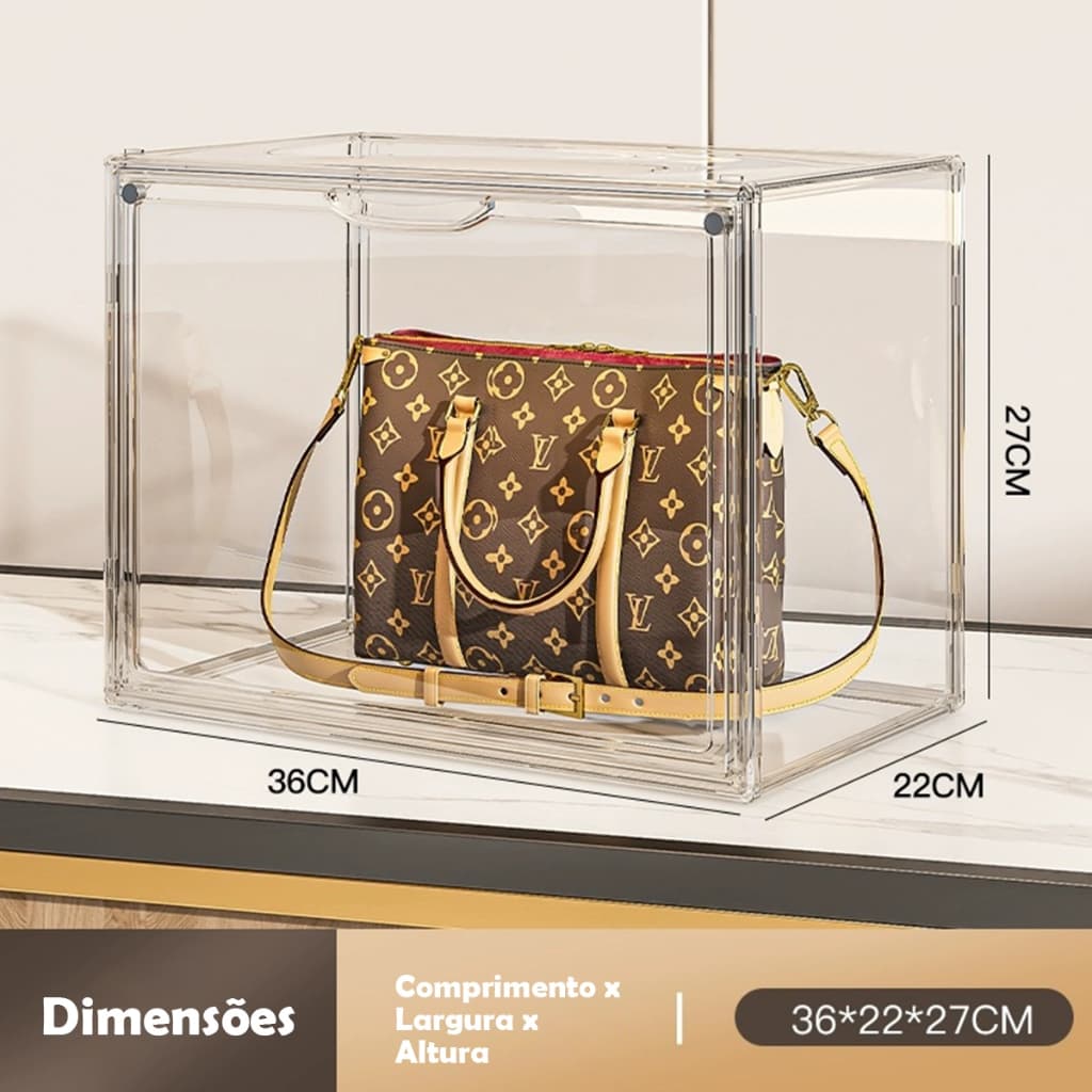 Caixa Organizadora Acrílico Transparente Grande Para Bolsa E Tênis Sneacker