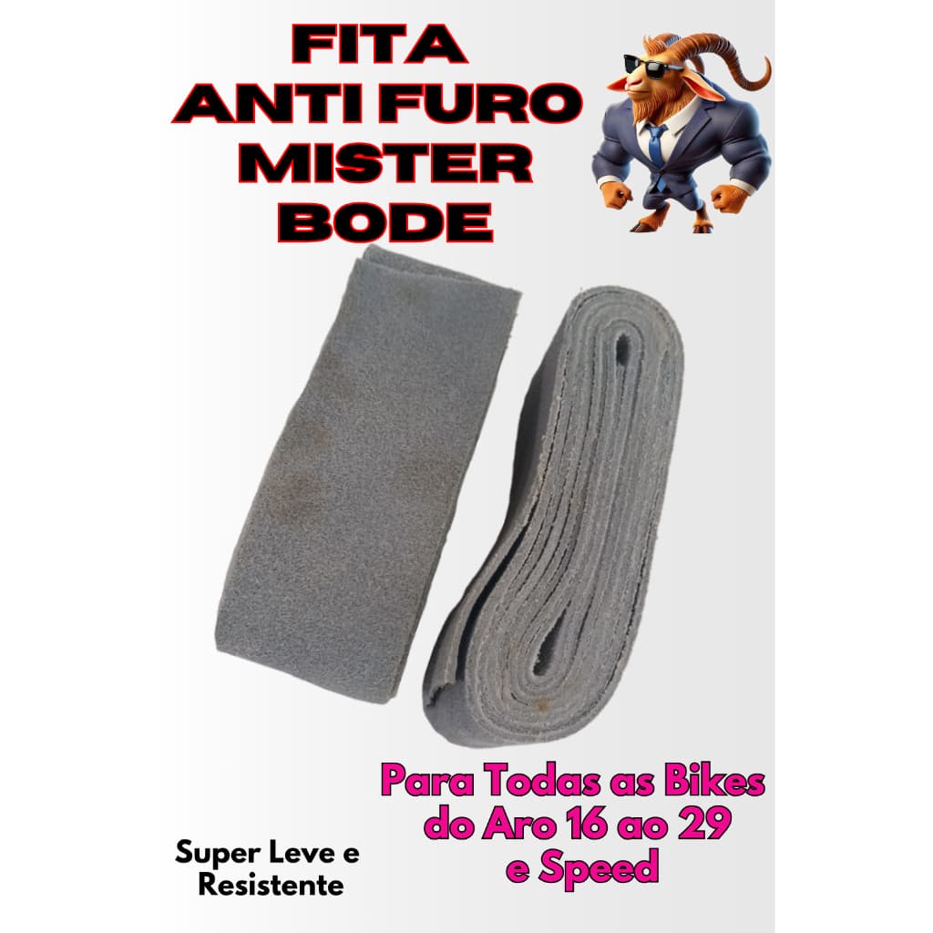 Par De Fita Anti-furo Mister Bode Protetor De Câmera Para Bike Aro 16 ao 29 Em Couro de Bode Natural