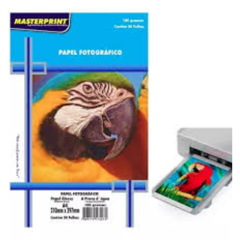 Papel Gossy Fotográfico 180 gr 50 folha Masterprint - 7898119103711