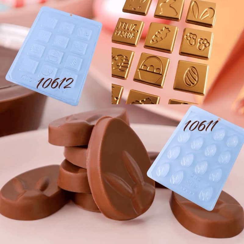 KIT FORMA SIMPLES BWB TABLETINHO QUADRADO 10612 + TABLETINHO OVO COELHO 10611 PÁSCOA 2025