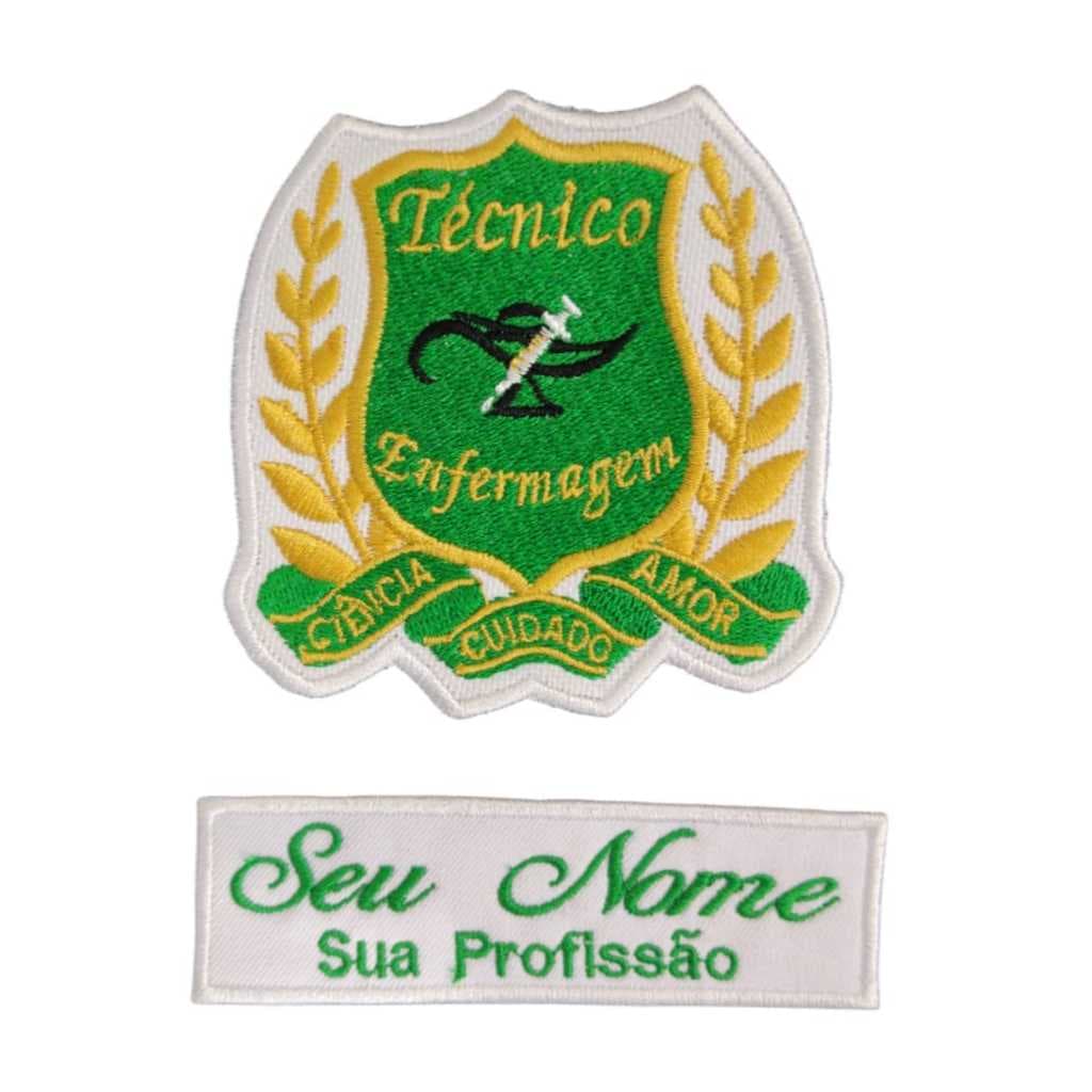 Patch tecnico em enfermagem - Kit Nome + Logotipo