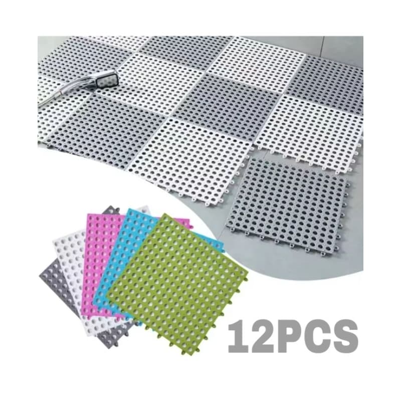 Kit 12 tapete modular Superfície Antiderrapante box banheiro - cobre 0,90m x 1,20m