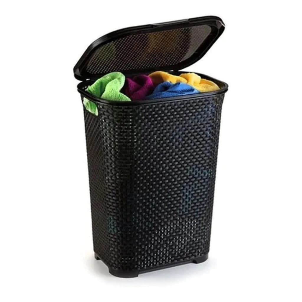 Cesto Organizador de Roupa Suja Com Tampa em Plástico 45 Litros Multiuso