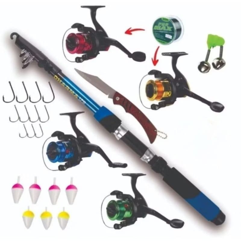 Kit Novo Barato Vara+molinete+canivete+itens Promoção