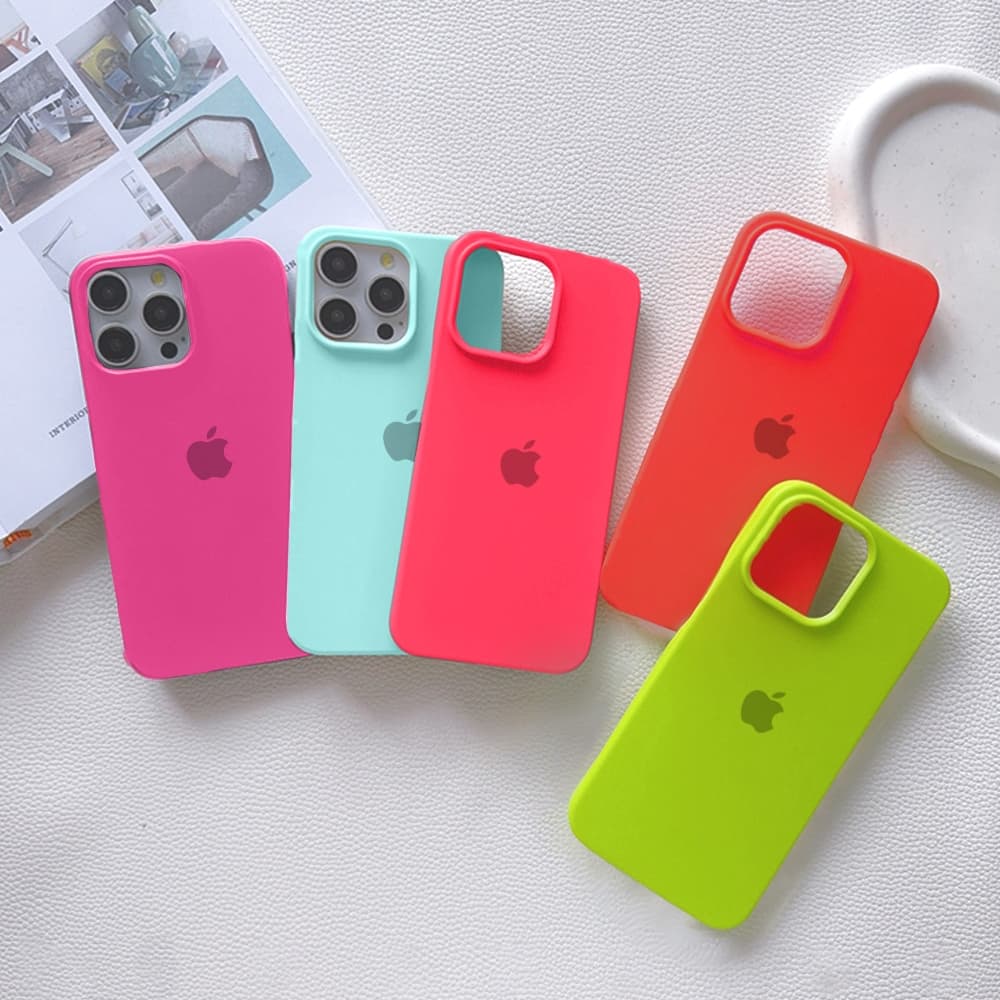 Capa de Silicone para iPhone 1112 13 14 15 Pro Max plus - Toque Suave, Cores Vibrantes, Tendência，Proteção Total