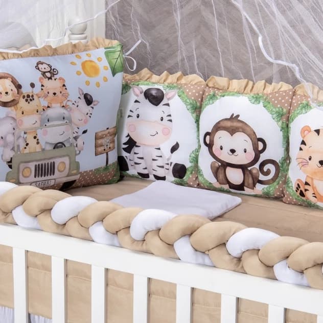 Kit Berço Menina 12 Peças Completo Padrão Americano