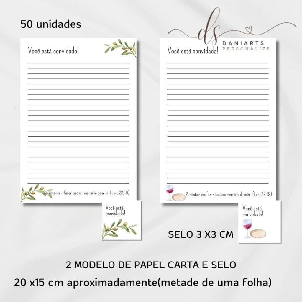 PAPEL CARTA CELEBRAÇÃO JW 50 UNIDADES 20X15 CM