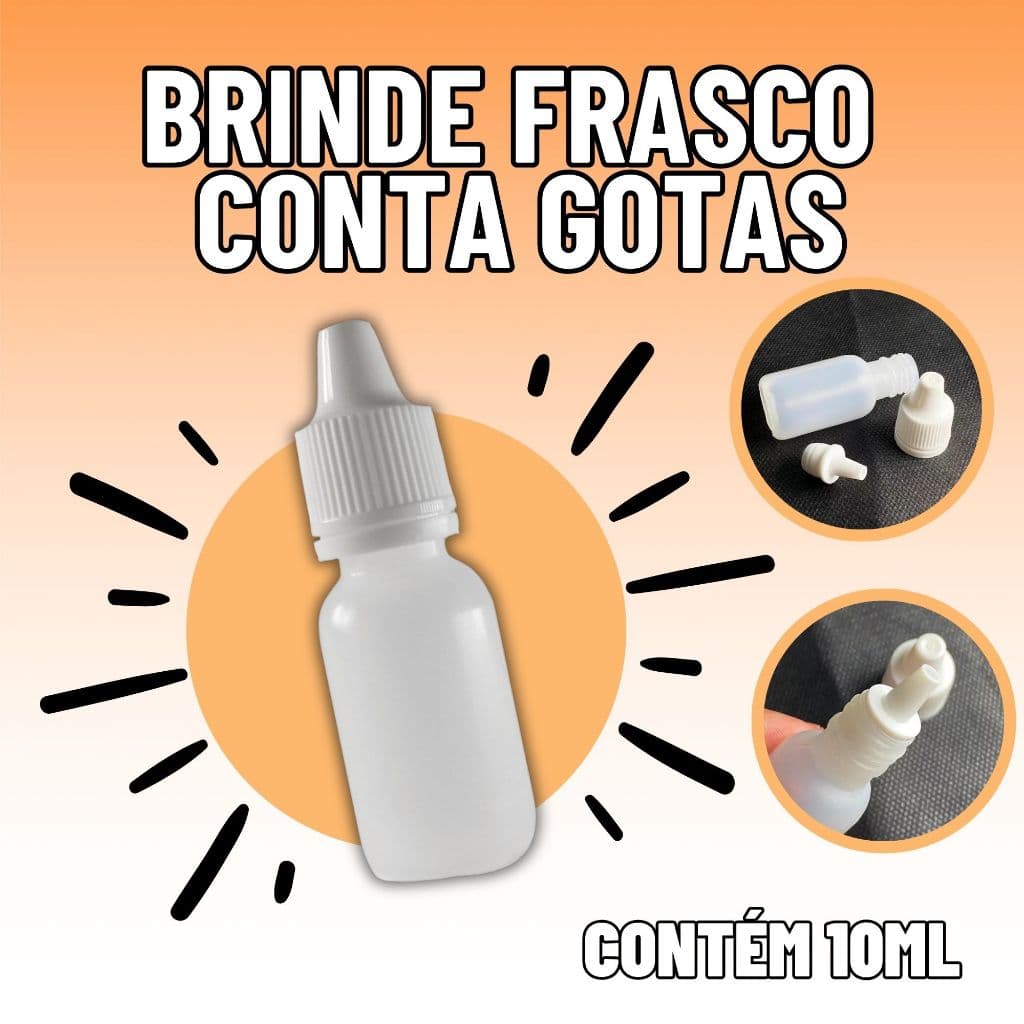 Frasco Plástico De 10ml Conta Gotas Tampa Lacre!