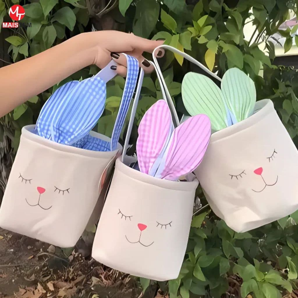 Cestinho Páscoa Cesto Bolsa Para Ovos de Páscoa Decoração Cesta Páscoa Orelhas Coelhinho Presentes