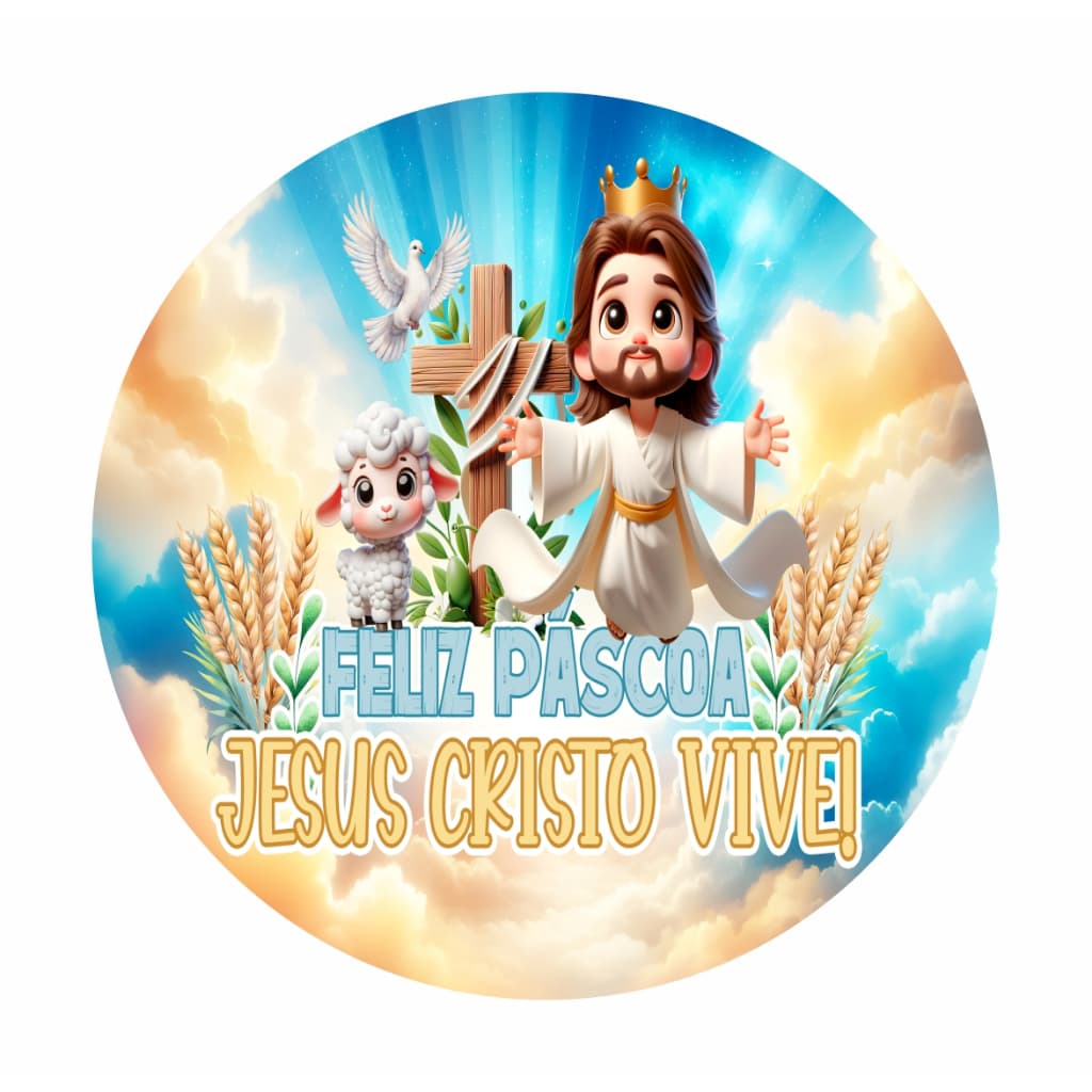 Painel Fotografico Redondo Sublimado Em Tecido 1,50m Religioso/Pascoa 13778