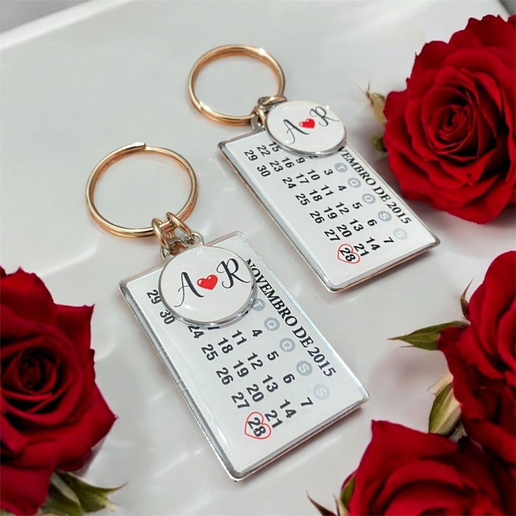 2 Chaveiros Casal Personalizados Namorados Mercosul - Personalizado Frente e Verso