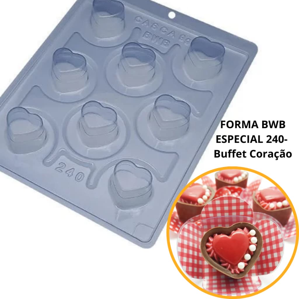1~4 Kit forma bwb com silicone (3 partes) cod 240 - Buffet Coração//