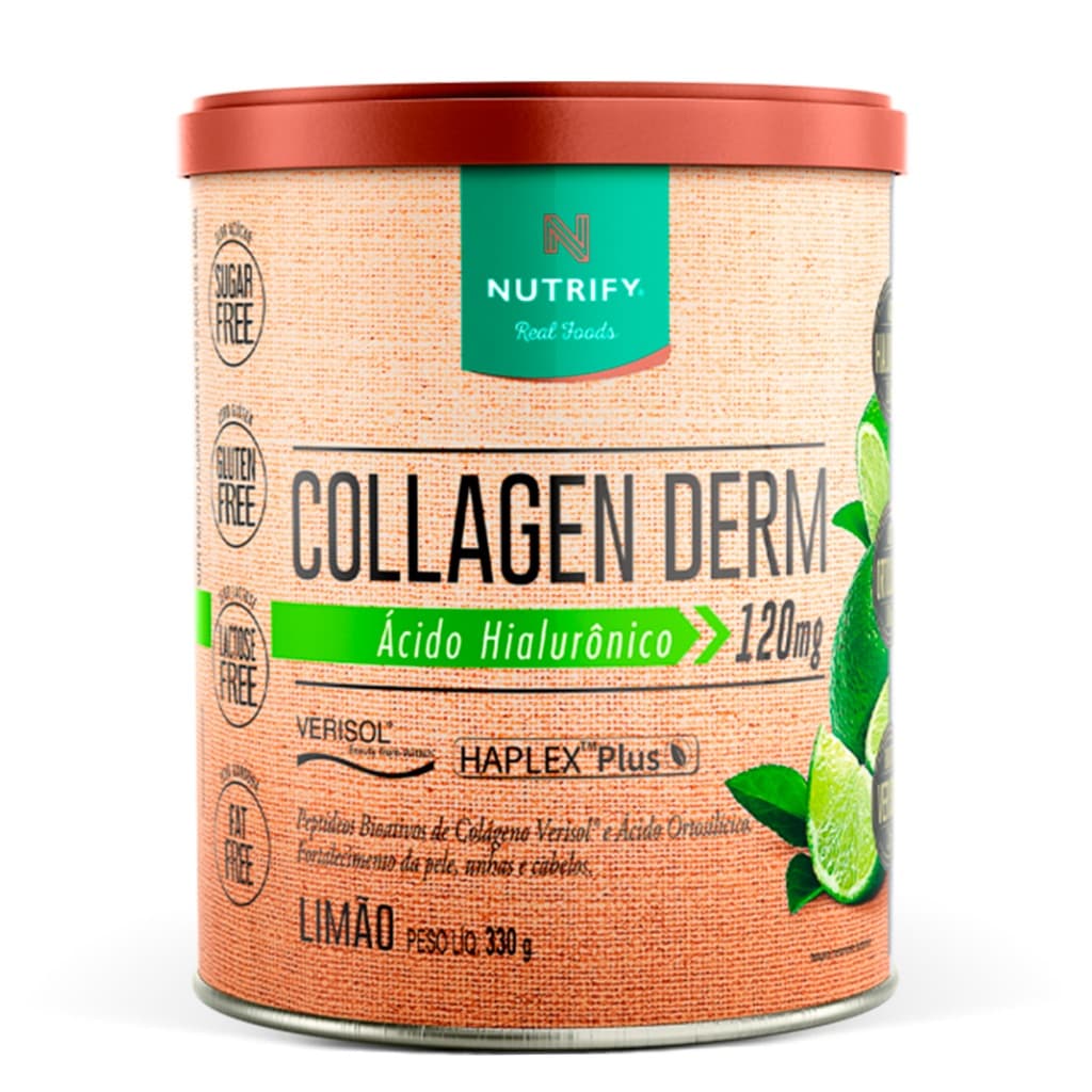 Nutrify Collagen Derm Colágeno Hidrolisado com Ácido Hialurônico Sem Açúcar -  330g