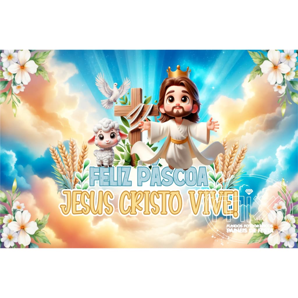 Fundo Fotográfico Em Tecido - Religioso/Páscoa