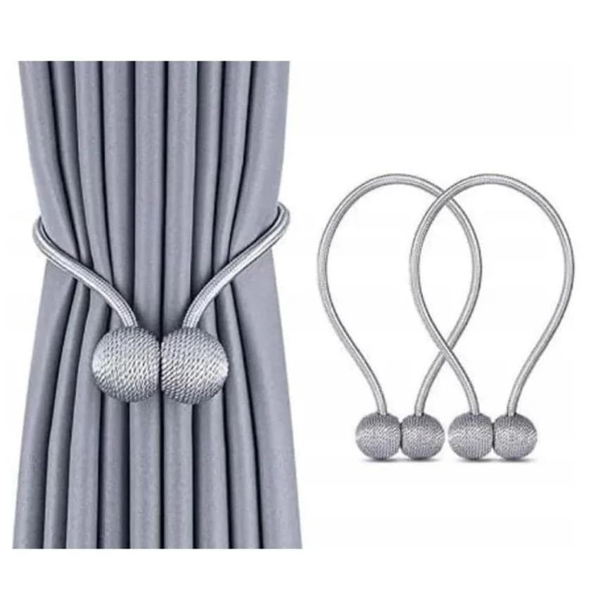 Kit 2 Enfeites De Cortina Prendedor Magnetico Varias Cores Gruda com Imã