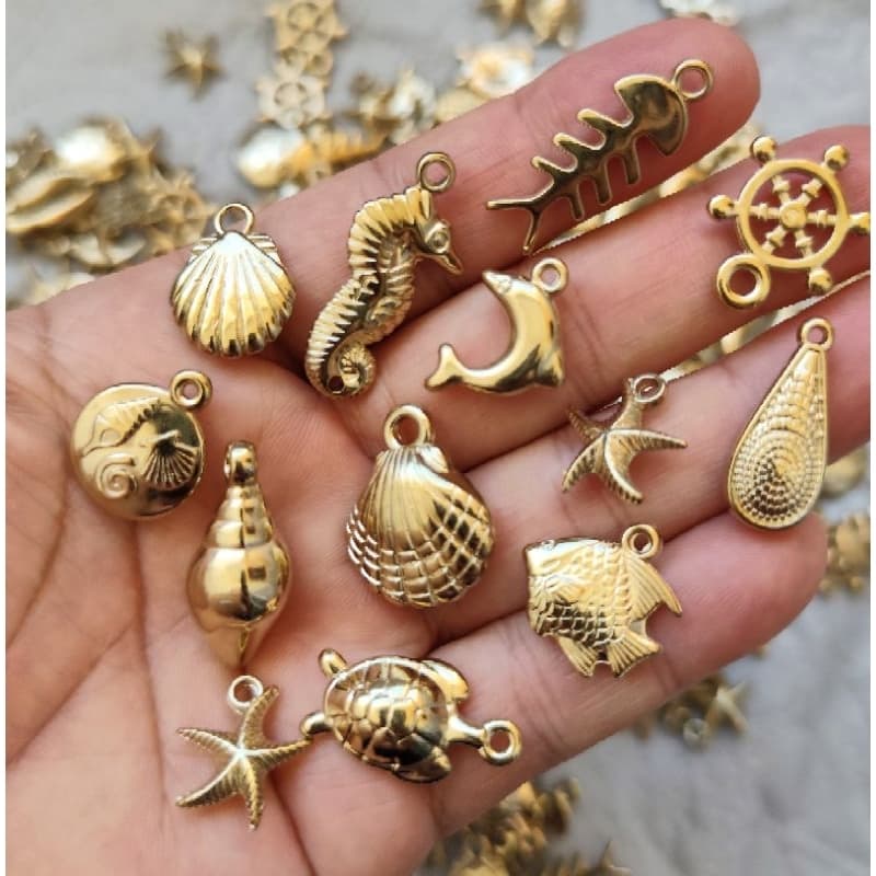 Pingentes fundo do mar em ABS para montagem de colares, pulseiras e outros acessórios em geral.