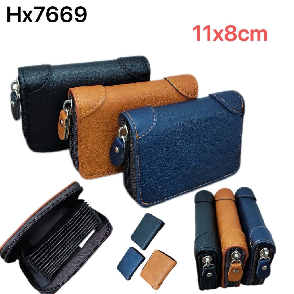 Carteira Pequna Porta Cartões de Couro Sintético 7669