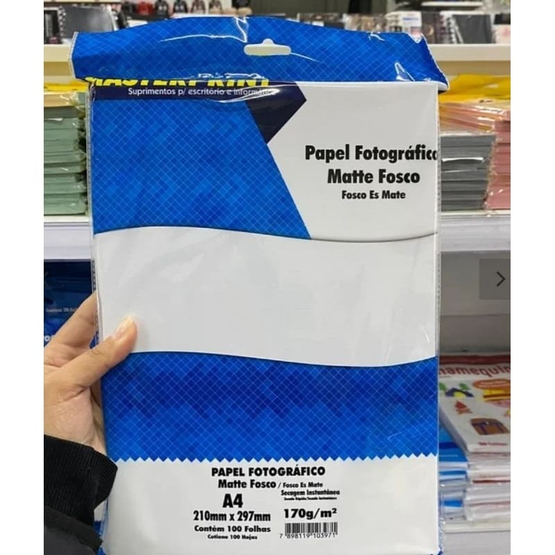 100 Folhas Papel Fotográfico Matte Fosco 170 Gramas A4 - Masterprint.