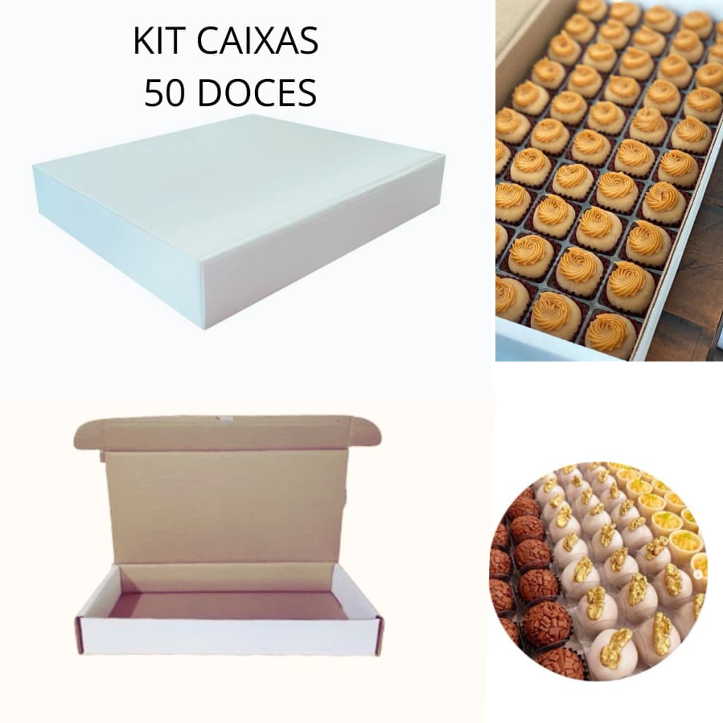 10 Caixas Para 50 Doces E Salgados 36x18x5 Cm Transporte Seguro Embalgem Premium