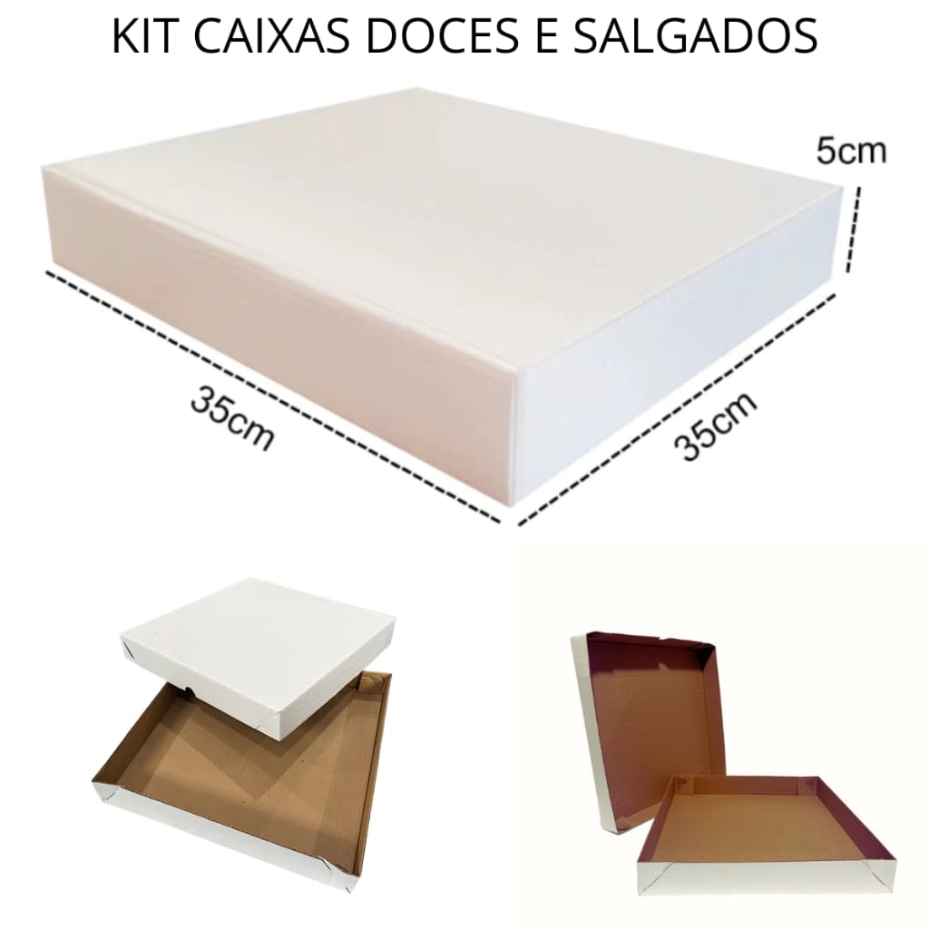 10 Caixas Para 100 Doces E Salgados 35x35x5 Cm Transporte embalagem premium