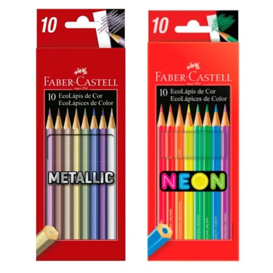 Caixa Lapis De Cor Metalico 10 Cores - Faber Castell