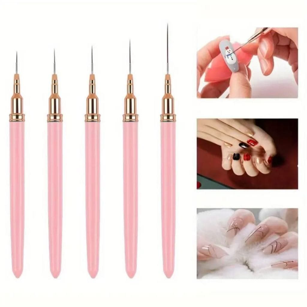 Kit 5 Pincéis 7/9/11/15/25mm De Arte De Unhas UV Para Pintura Em Gel Pincel Manicure