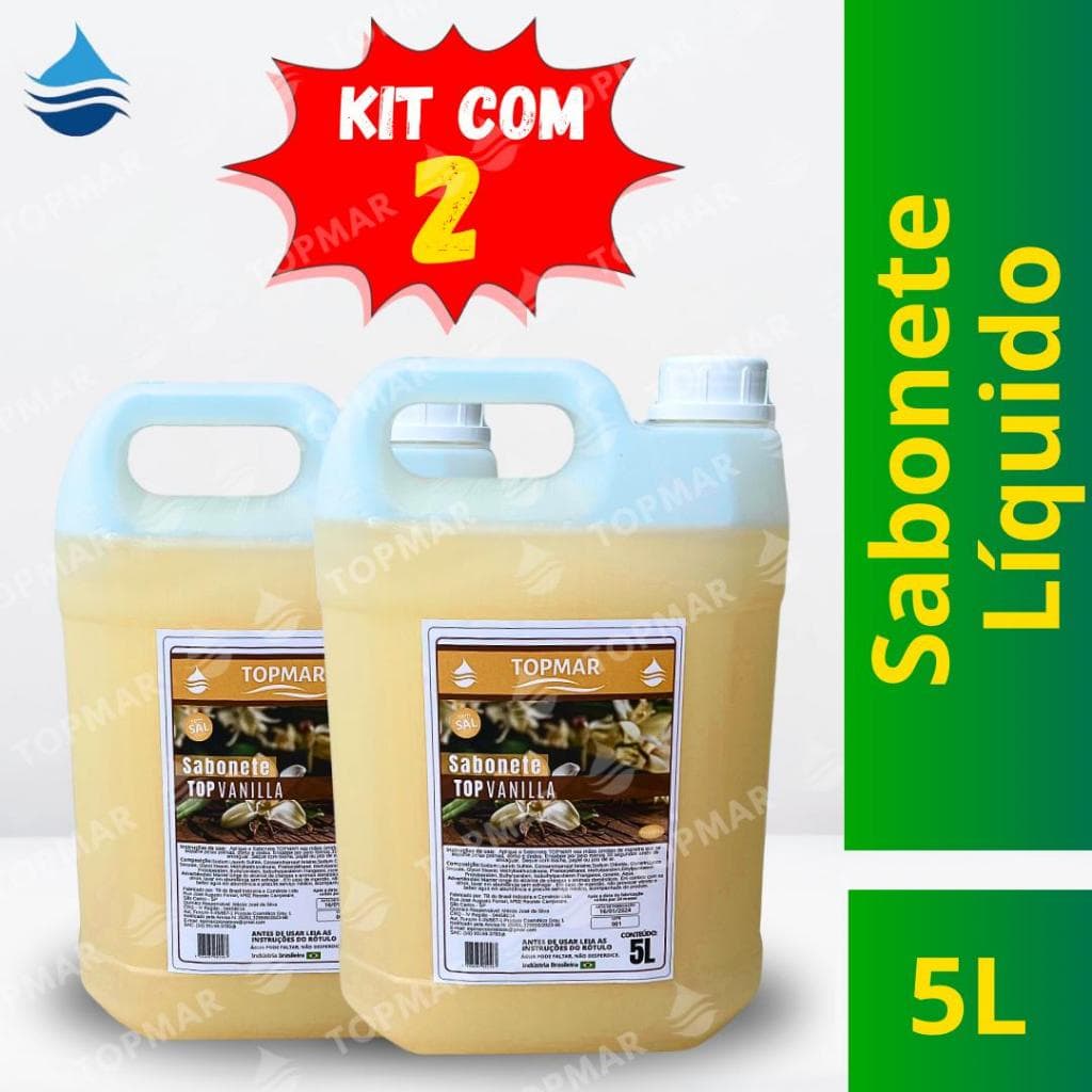 Kit c/ 2 Sabonetes Líquidos Perolizado Baunilha TOPMAR - 5 litros
