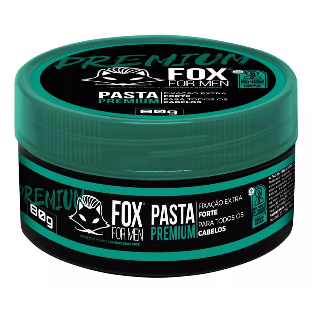 PASTA MODELADORA PREMIUM FOX FOR MEN 80GR - EFEITO BRILHO MOLHADO
