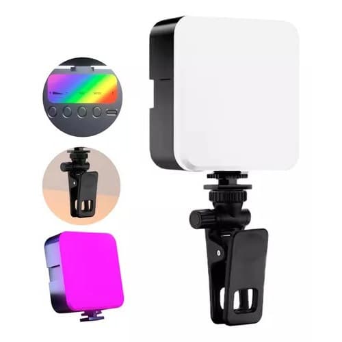Rgb Mini Portátil Com Clipe  Iluminador de LED Portátil Carregamento Usb