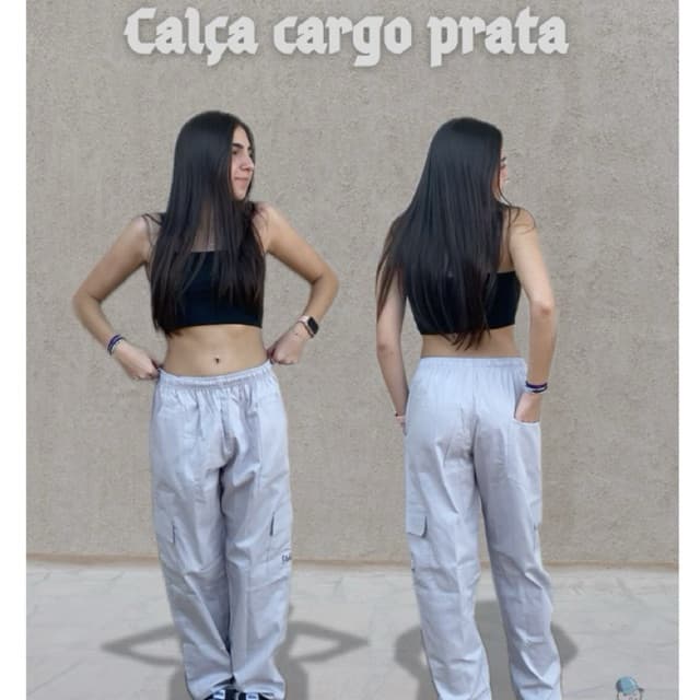 Calça Cargo Masculina Feminina Unissex Skate 5 bolsos Preta Bege