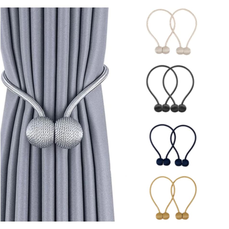 Kit 2 Prendedores De Cortina Magnético Presilhas Abraçadeira com Imã