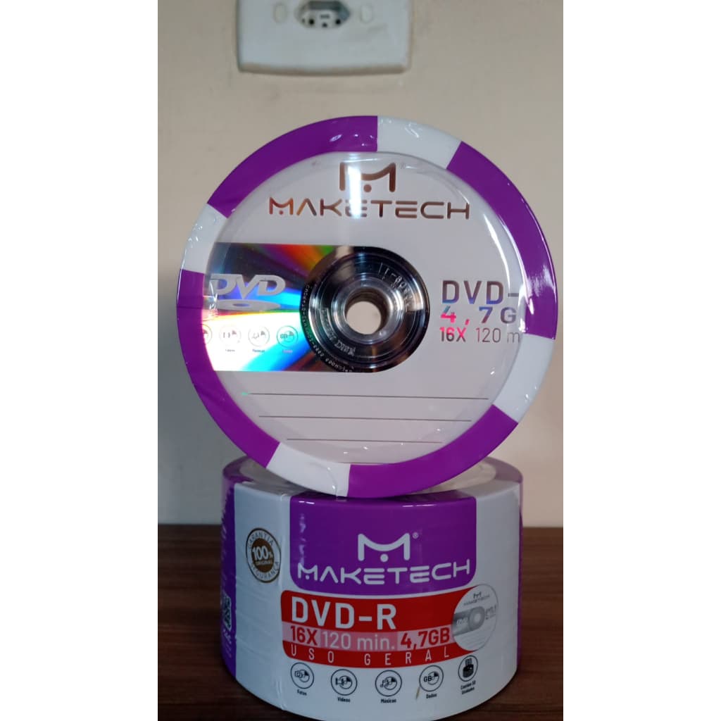 Dvd-r Maketech Midia Com 50 Unidades 16x 4.7gb 120 Minutos