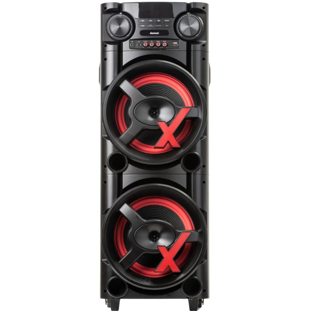 Caixa de Som ACA 1300 NewX 1300W Torre Amvox  Duplo Woofer de 10" Bluetooth Bivolt