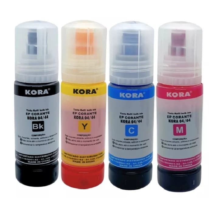 Tinta 4 X 70 ml Kora Compatível L3110 L3150 L3210 L3250 L4150 L4250 L5190 L5590