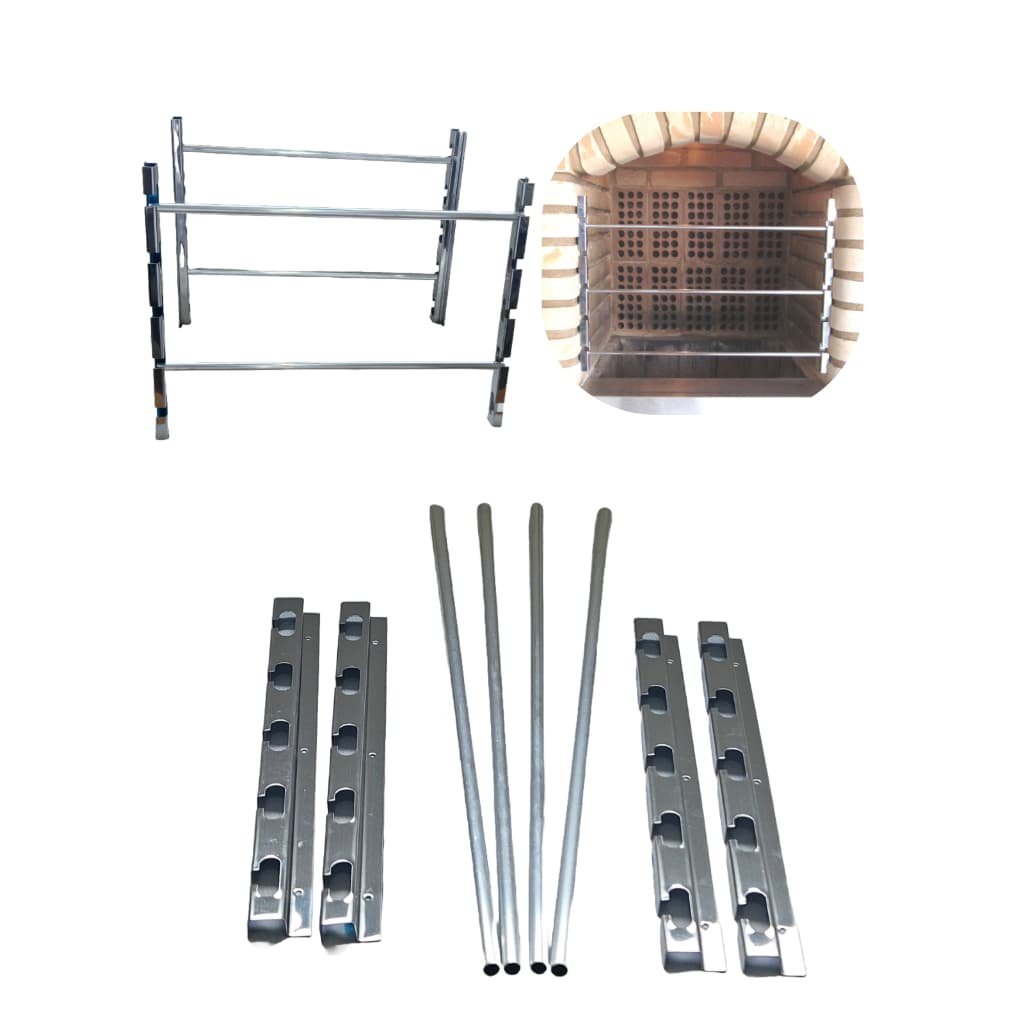 Suporte em Inox para churrasqueiras até 90cm e tubo de aluminio com opções de meio kit ou completo