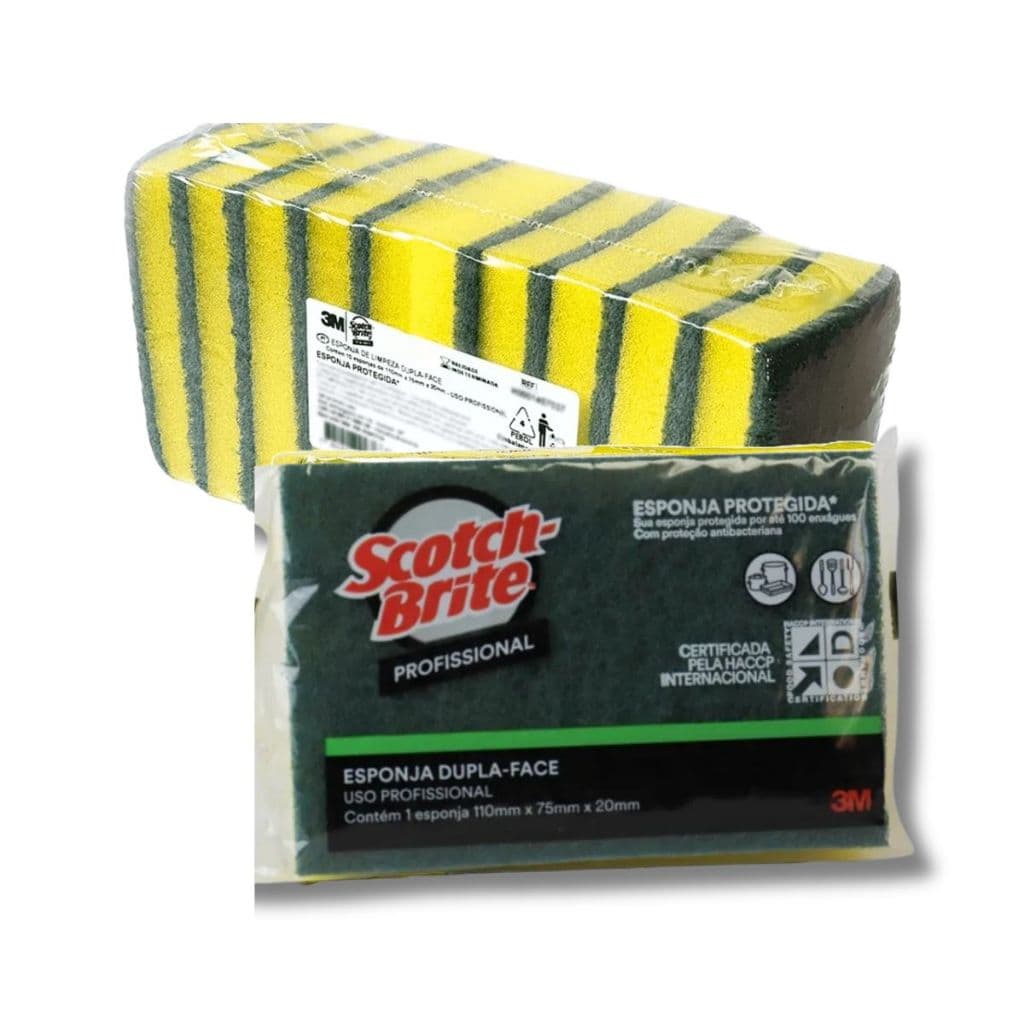 Kit 10 Esponjas de Lavar Louça Bucha De Limpeza Multiuso Dupla Face 3M Scotch Brite Limpeza
