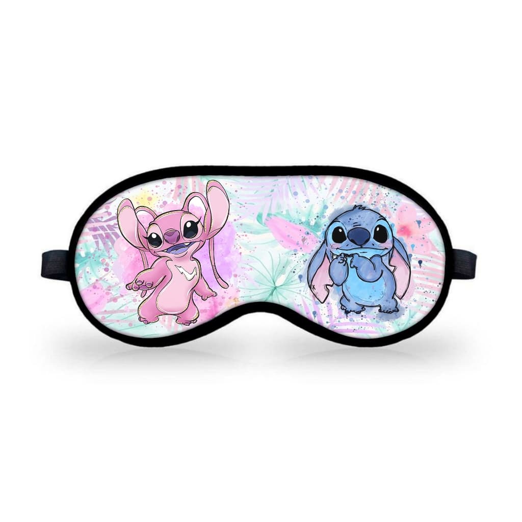 Tapa Olho Lilo Stitch Angel Fofo Mascara De Dormir Personalizada floral
