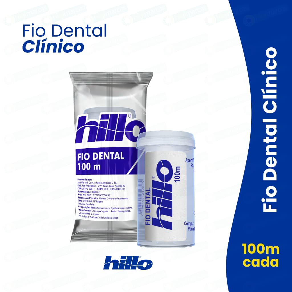 Fio Dental Clínico Hillo 100 Metros – Cuidado Bucal de Qualidade Profissional