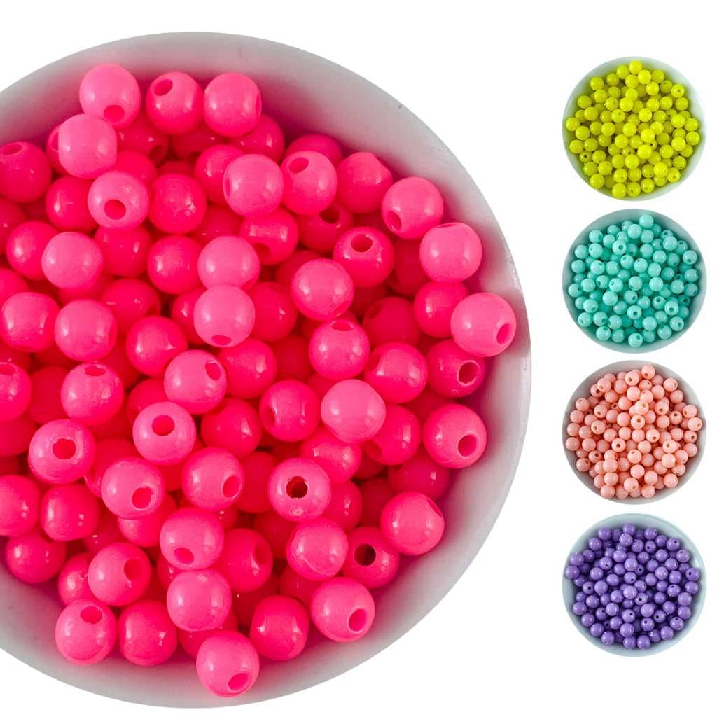 Miçangas 500/300/100 unidades tamanho 6 mm perolas para fazer pulseiras e artesanato em geral