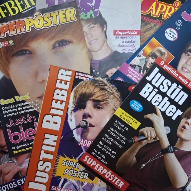Revistas/posters variados do Justin Bieber