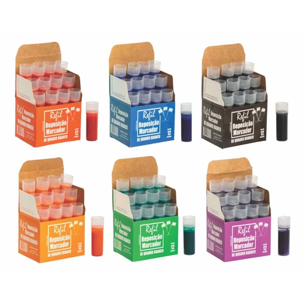 Refil Para Marcador Para Quadro Branco Board Master Wbma Vbm 5,5 ml 12 Recargas 1 Caixa com 12 Unid