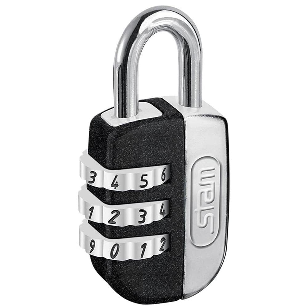 Cadeado Segredo Stam 20mm Malas Mochila Armário Porta Viagem Preto Fosco
