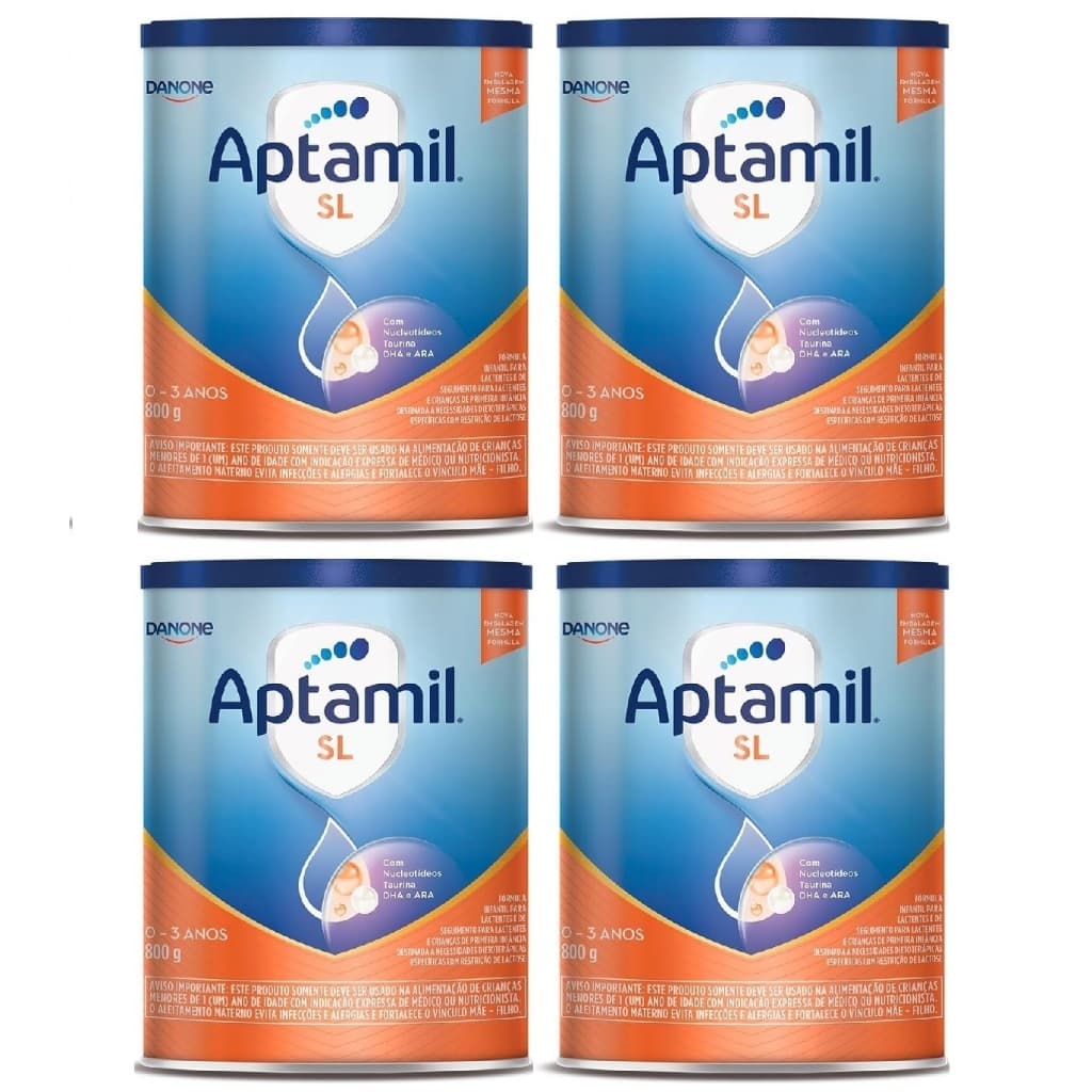 Kit 4 Latas Aptamil Sem Lactose 800g EQ.1