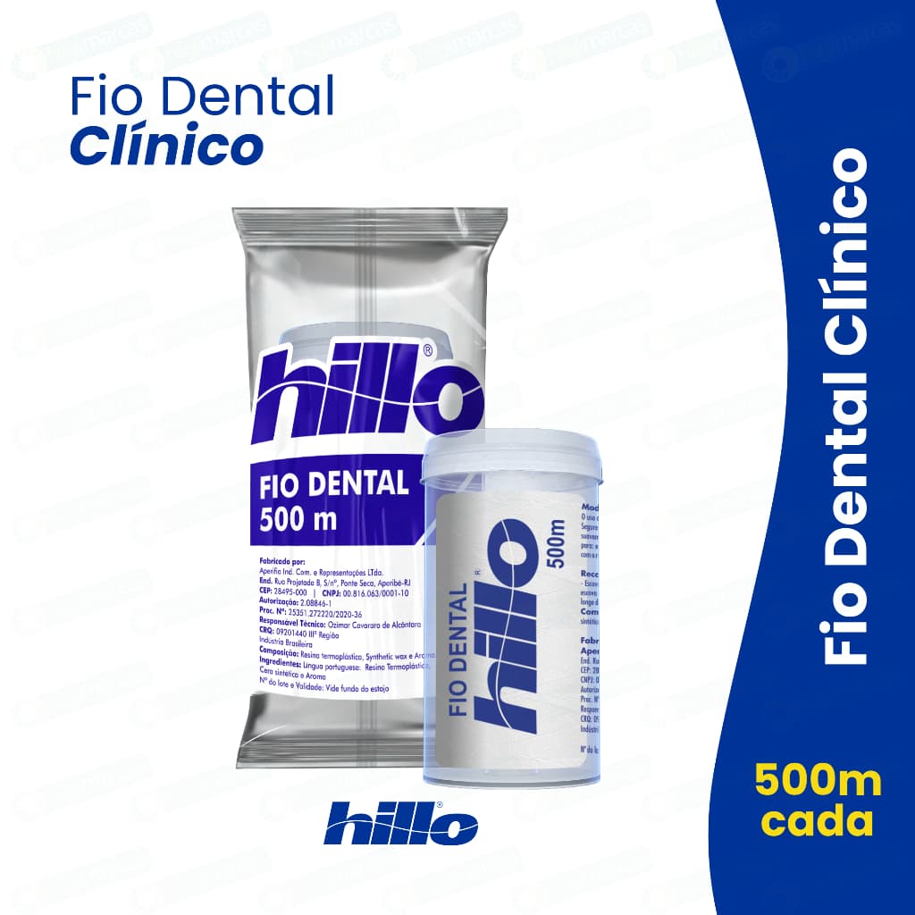 Fio Dental 500 metros Hillo Econômico Uso Diário e Longa Duração